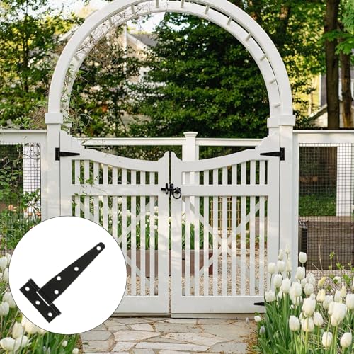T Strap Hinges Heavy Duty, Shed Door Gate Hinges(Black) (4, 4 Pcs *5 inch) - size: 4 Pcs *5 inch