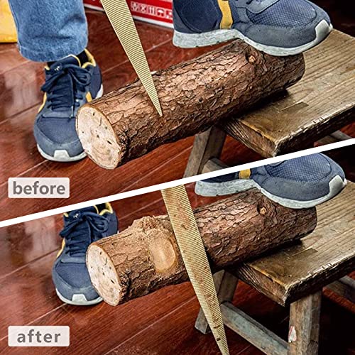 Wood File, Needle File Set Wood Files for Wood Working Wood Rasp Files Tools Golden Tapered Wood Rasp with Rubber Handle in Gift Bag for Carving 2 Pack (8,10 inch)
