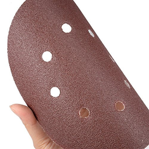 uxcell 10Pcs 7 Inch 8 Hole Hook and Loop Sanding Disc 80 Grit Flocking Sandpaper Random Orbital Sander Paper - size: 80 Grit