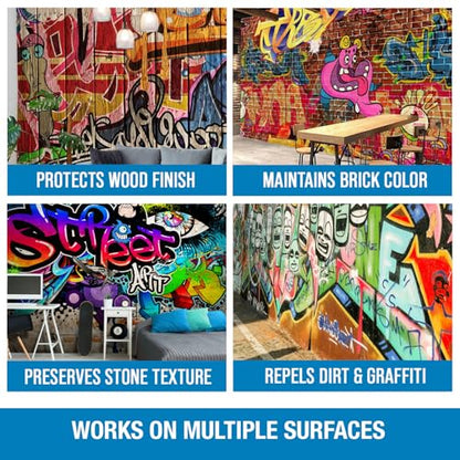 Rain Guard Water Sealers VG-7001 VandlGuard Non-Sacrificial Anti-Graffiti Coatings READY TO USE covers up to 300 sq. on painted and unpainted surfaces. 1 Gallon - color: Semi-Satin Sheen, size: 1 Gallon (300 Sq. Ft.)