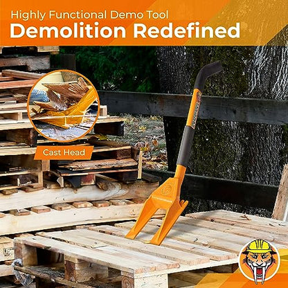30” Demolition Pry Bar & Crowbar – Oval Handle Wrecking Bar for Ceiling & Wall Demo – Heavy Duty Nail Puller Tool for Contractors, Firefighters & Home Renovations - size: 30" Oval