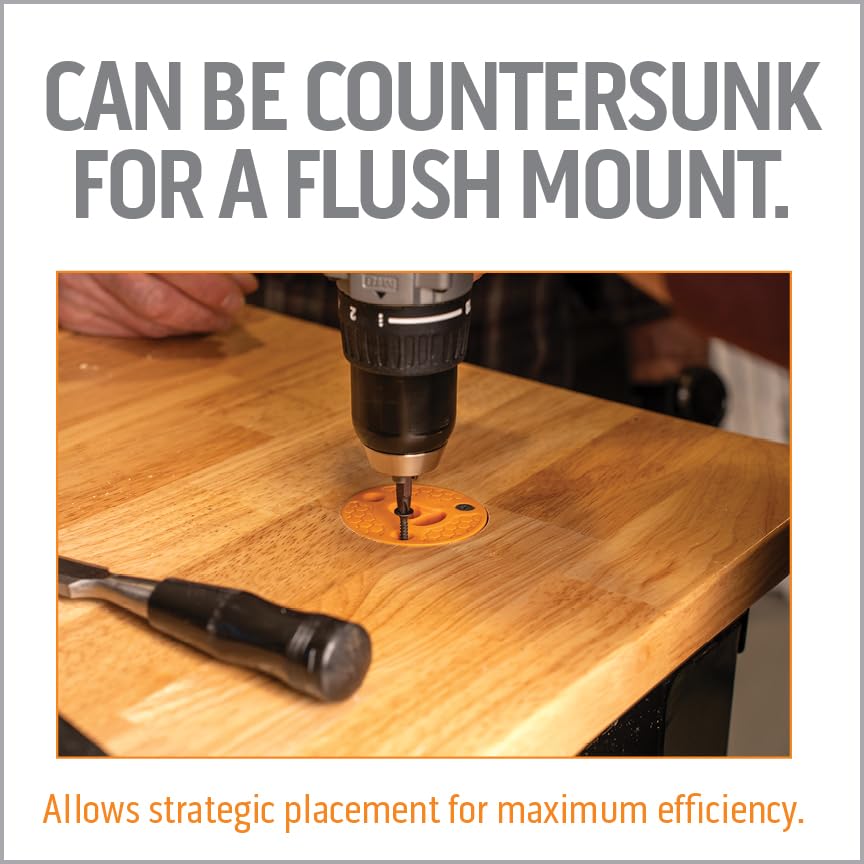 Work IQ Tools IQ Connect Bench Mount | Screw-Down Port for IQ Connect Accessory System | Reversible Design, Surface Mount and Flush Mount Options - style: Bench Mount