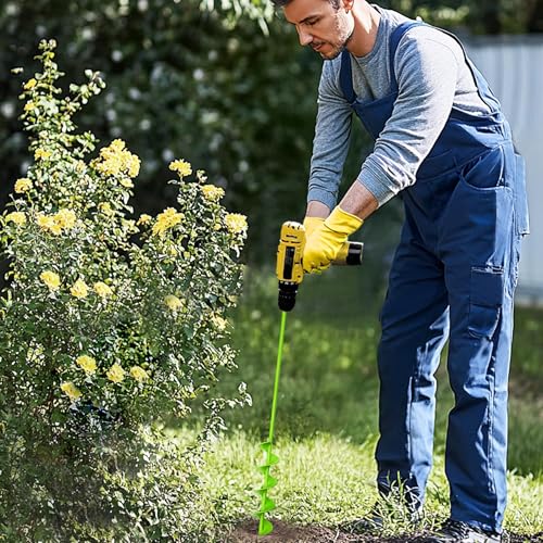 2"x32" Auger Drill Bit for Planting, Garden Auger for Planting Bulbs with Drill for 3/8" Hex Drive - size: 2"x32"-green