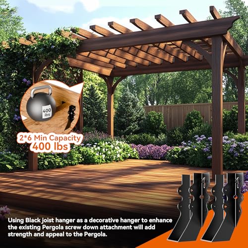50 Pcs Black 2x6 Joist Hangers for Wood,18 Gauge Rafter Brackets, face Mount Joist Hangers, Hurricane Ties 2x6 Brackets for Shed/Barn/Coop/Porch/Truss, Structurally Sound and Aesthetically Pleasing - size: 50 Pcs 2x6, style: Black Joist Hanger