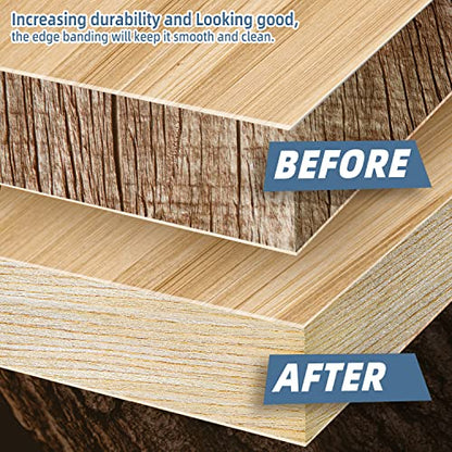 White Oak Edge Banding, 3/4 inch x 50ft roll of Veneer Real Wood Edge Banding Pre-glued Flexible, Tape Banding for Cabinet Repair - color: Oak, size: 3/4"x 50FF