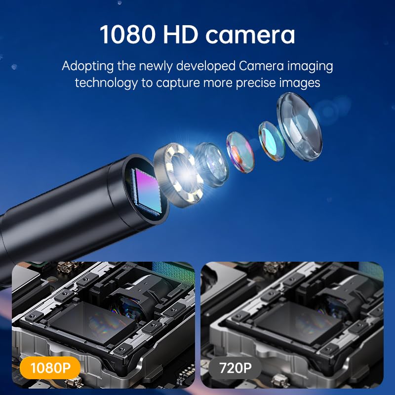 Endoscope Camera with Light, 4.3" 1080P HD, 16.5ft