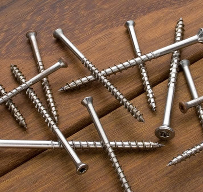 Simpson Strong-Tie T08162WPP Deck-Drive DWP Wood SS Screw — #8 x 1-5/8 in. T20, Flat Head, Type 316 (350-Qty)