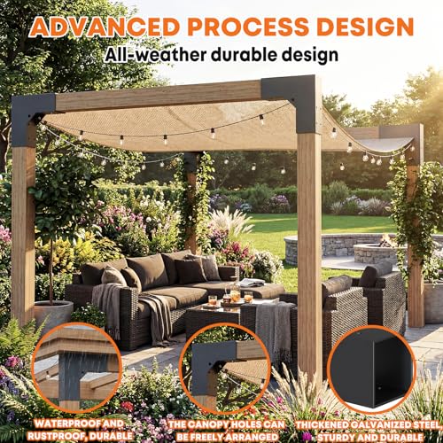 4 Pack Pergola Bracket Kit for 4x4 Posts, 2-Way L Corner Brackets