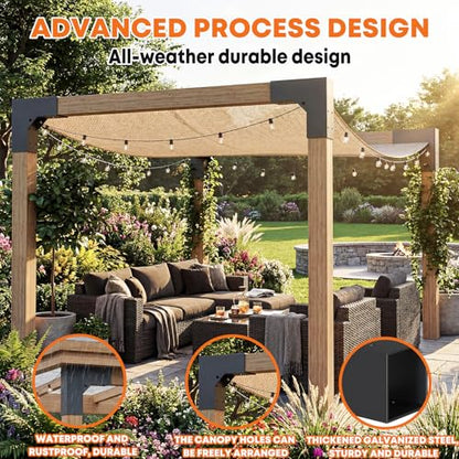 4 Pack Pergola Bracket Kit for 4x4 Posts, 2-Way L Corner Brackets