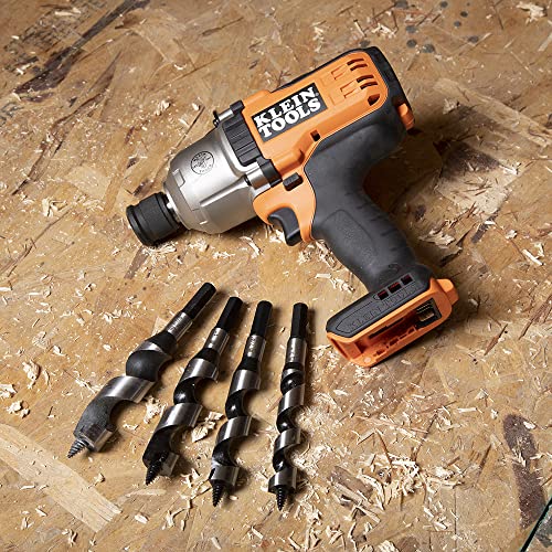 Klein Tools 53404 Steel Ship Auger Bit with Screw Point, 7/8-Inch Bit x 4-Inch Twist Length for Drilling Through Wood with Nails - size: 7/8-Inch, style: 7/8-Inch Bit