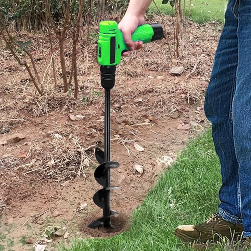 Auger Drill Bit for Planting - 4"X32" Heavy-Duty Auger Post Hole Digger for Fence- 1/2" Hex Drive Drill - size: 4"X32"