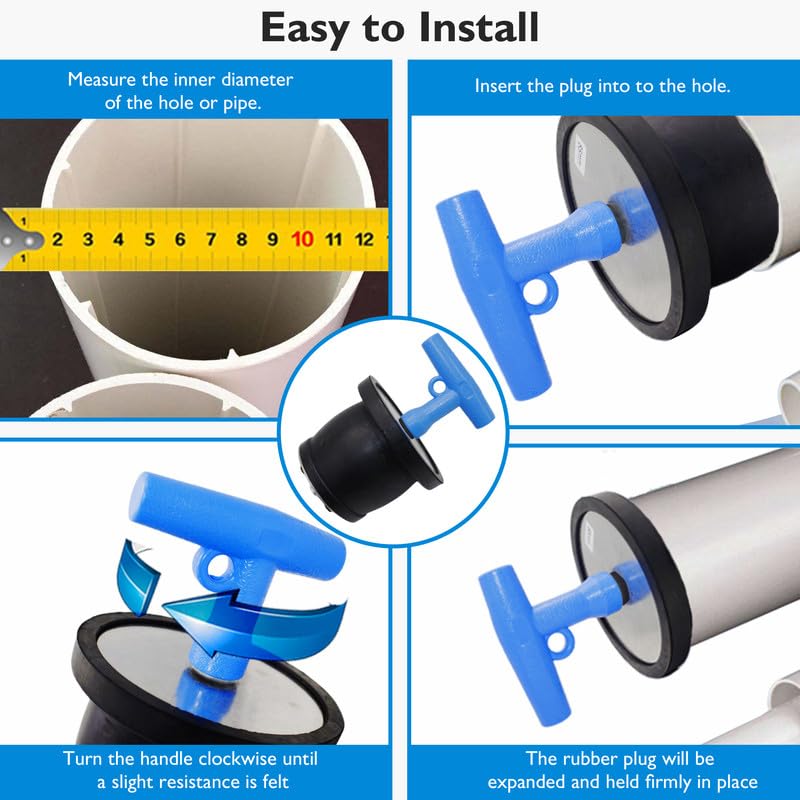 Mechanical Test, Seal, Cleanout Pipe Plug, 3-7/16 to 3-15/16 in - size: 3-3/8 to 3-15/16 in