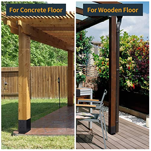 4 Pcs 4"× 4" Post Base (Inner Size 3.6"x3.6") Post Brackets - size: 4 Pcs, style: 4"x 4"