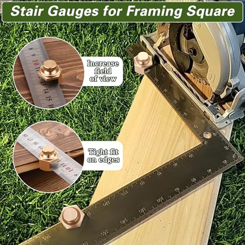 4 Pack Stair Gauge Set, Layout Tool for Framing Square, Gold - color: Gold