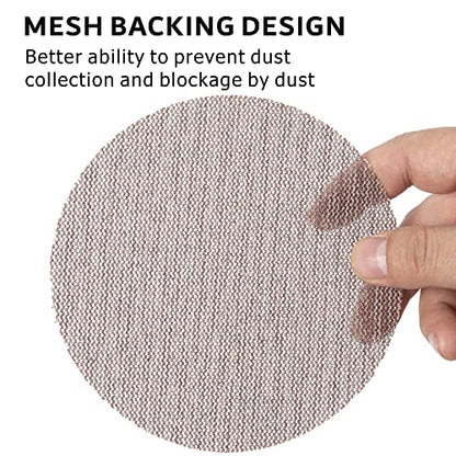 50-Pack 6" Ceramic Alumina Mesh Sanding Discs, Assorted Grit Hook & Loop - style: Assortment - 6 inch