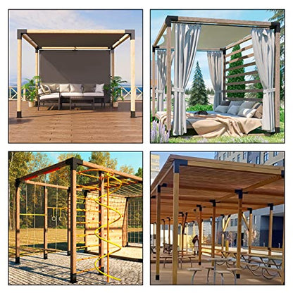 4x4 Pergola Brackets Kit, 4PCS 3-Way Woodworks Corner Brackets - size: 3-Way-2pair