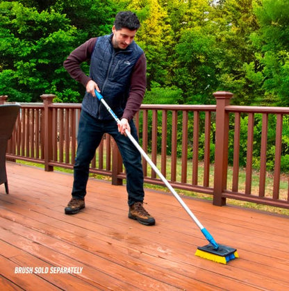 Unger Professional Lock-On Wood & Composite Deck Brush, Scrub for Outdoor Decks with Durable Dual-Bristle, Swivel Deck Cleaning Brush for Home & Business