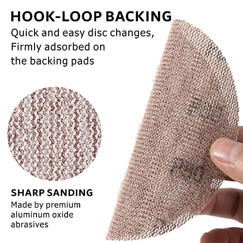 50-Pack 6" Ceramic Alumina Mesh Sanding Discs, Assorted Grit Hook & Loop - style: Assortment - 6 inch