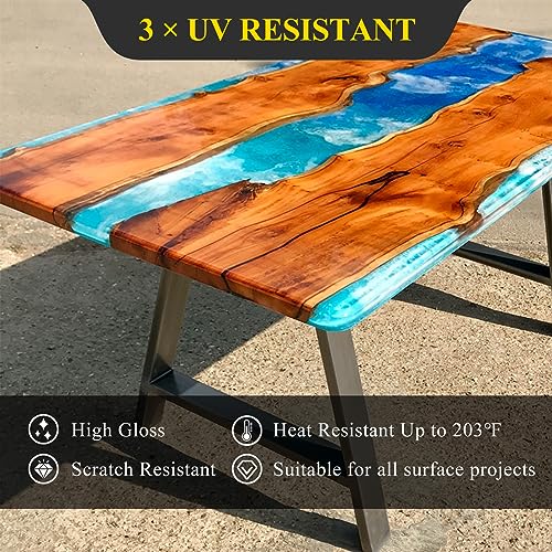 TAKIMO 1 Gal 3X UV Resistant Crystal Clear Epoxy Resin Kit, 1:1 High Gloss - size: 128 Fluid Ounces