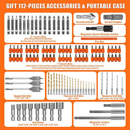 ENERTWIST 112 PCS Drill Bit Set, Screwdriver Bits Set with Portable Case - style: 112PCS