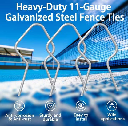 100 Pcs T Post Clips Kit, Metal Wire Fence Clip & 1 Drill Chuck, Galvanized Steel Tie Preformed T-Post Fence Clips 11 Gauge Fence Ties Fast Installation Farm Garden&Livestock Fencing T/U-Posts(Silver) - size: 100PCS