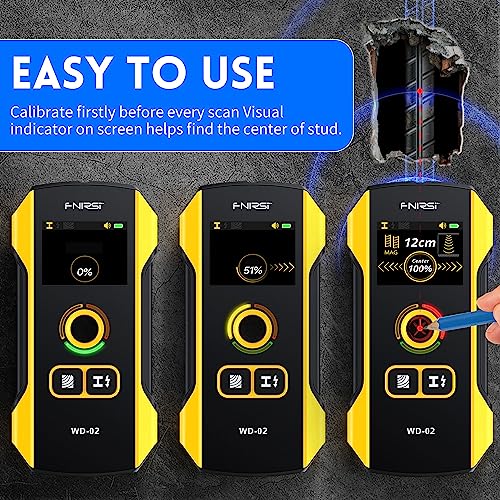 FNIRSI WD-02 6 in 1 Rechargeable Stud Finder Wall Scanner, TFT Display - size: WD02