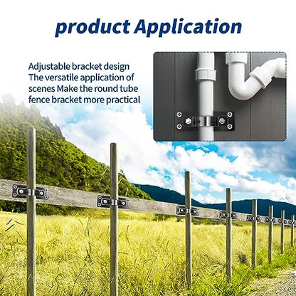 Colinktool Steel 2 Wood Fence Bracket,Chain Link Wood Adapter-24Pack