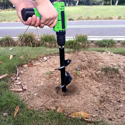 Auger Drill Bit for Planting - 3.5"X16" Heavy-Duty Garden Auger Spiral Drill Bit - Bulb Planter Tool & Auger Post Hole Digger - 3/8" Hex Drive Drill - color: black, size: 3.5"x16"