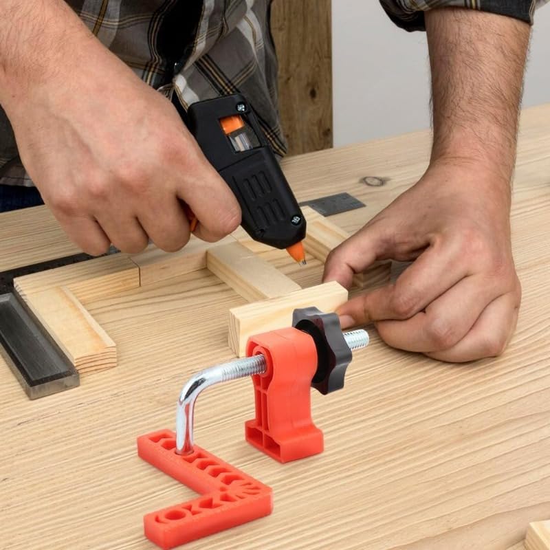 8 Pcs 90° Right Angle Corner Clamps Aluminium Alloy Woodworking Tools (2 4-inch + 2 locking clips) * 2 - size: Large