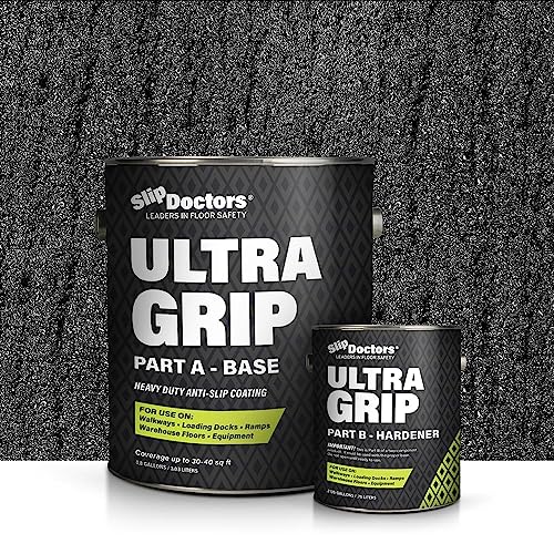 Ultra Grip Extra High Traction (Low Temp, Black) Non-Skid Paint for Industrial Surfaces, Gallon, Two-Part Epoxy - color: Black, style: Low Temp