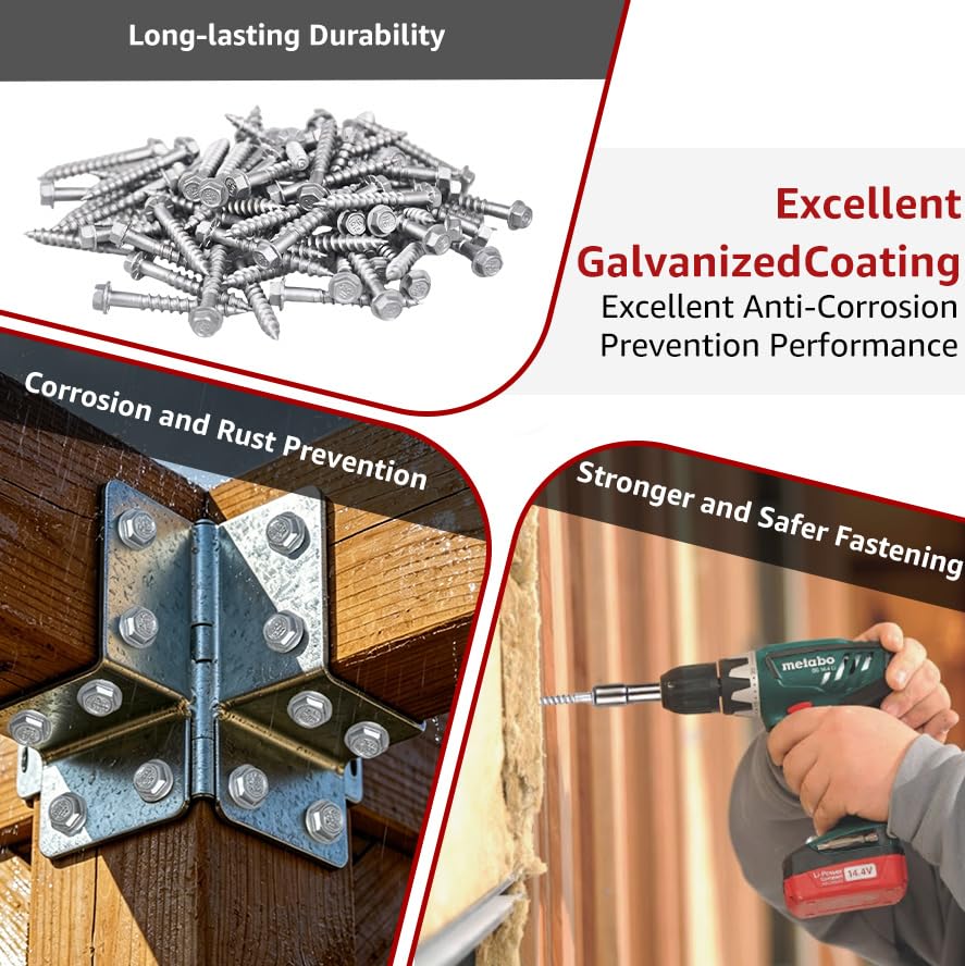 Connector Screws #10x1-1/2 Compatible with Simpson Strong-Tie Screw 100PCS