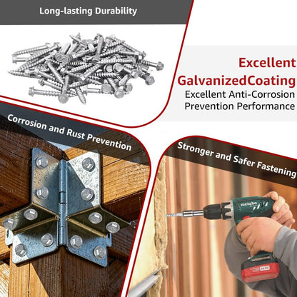 Connector Screws #10x1-1/2 Compatible with Simpson Strong-Tie Screw 100PCS