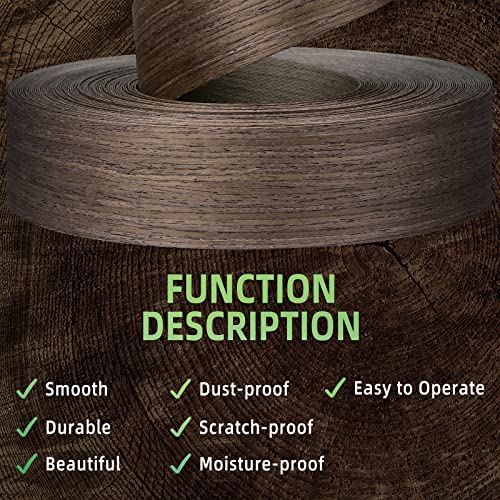 Walnut Edge Banding, 1 inch x 250ft roll of Veneer Edge Banding, Pre-glued Flexible Real Wood Tape Banding for Cabinet Repair Furniture - color: Walnut, size: 1"x 250ft