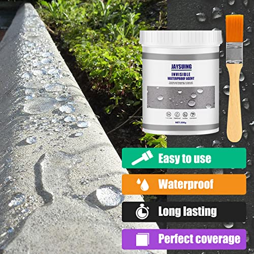 10.6 OZ (300g) Transparent Waterproof Coating,Super Strong Waterproof Anti-Leakage Agent,Waterproof Insulating Sealant,Invisible Waterproof Agent Roofs,Walls, Garden,Bathroom,Kitchen Indoor (1)