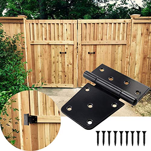 6 Pack 3.5 Inch Heavy Duty Gate Hinges, Barn Door Hinges with Screws