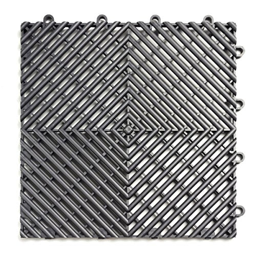 SnapLock RaceDeck Free-Flow 12"x12" Garage Tiles, 12pk, Graphite - color: Graphite, size: 12 Pack