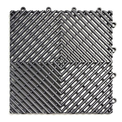 SnapLock RaceDeck Free-Flow 12"x12" Garage Tiles, 12pk, Graphite - color: Graphite, size: 12 Pack