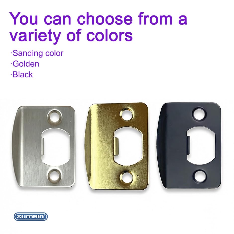 10 Pack Door Latch Strike Plate Door Lock Strike Plate Repair Kits Reinforcement for Door Frame Repair Stainless Steel Finish