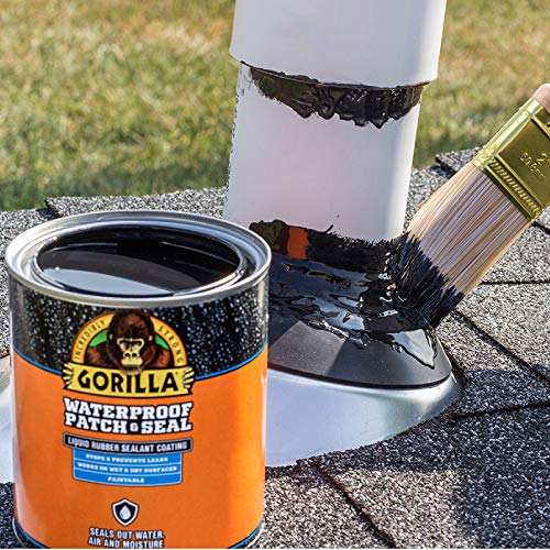 Gorilla Patch & Seal Liquid Rubber Waterproof Sealant, Black, 32 oz - color: Black, size: 1 - Pack