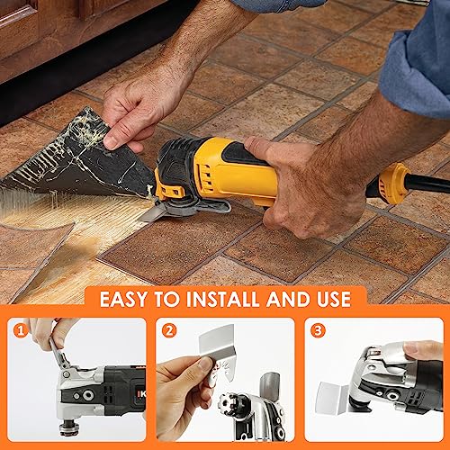 8Pcs Oscillating Saw Tool Blades Set Bi-metal Stainless Steel Multitool Blades Kit Quick Release Oscillating Blades Precise Cutting Saw Blades with 3 Gaskets for Wood Plastic Cutting(8pcs)