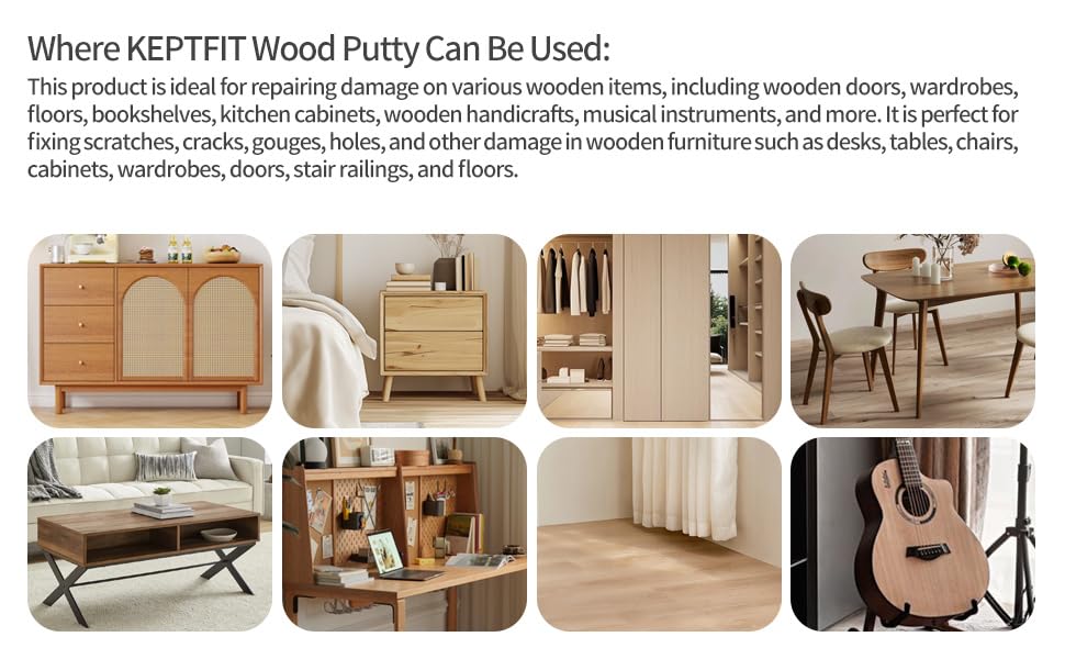 Natual Wood Filler - 9.87oz Paintable & Stainable Wood Repair Putty for Furniture - Quick Repair for Broken & Defective Wood (Natural) - color: Natural