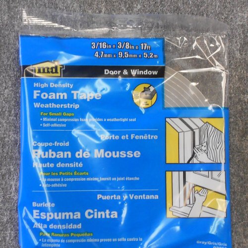 MD Building Foam Window Seal for Small Gaps, Gray, 3/16in x 3/8in x 17ft - color: Gray, size: 3/16" x 3/8" x 17'