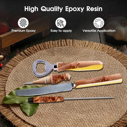 Knife Handle Epoxy, Ideal for Knife Handle Applications, 6.7 Ounce Adhesive Set, High Impact Clear Resin Kit, A & B 2 Part Epoxy Glue, Rigid and Flexible Resin