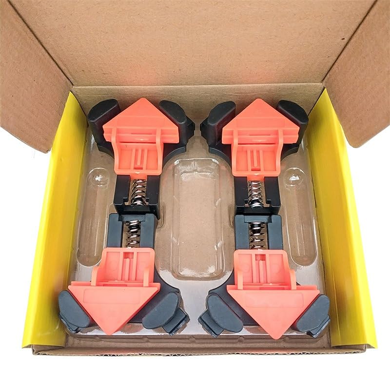 4-Piece Right Angle Clamp Set, 90 Degree Corner Fixing Tool for Woodworking, DIY Projects & Furniture Assembly, Practical Gadget for Precise Right Angle Holding & Positioning