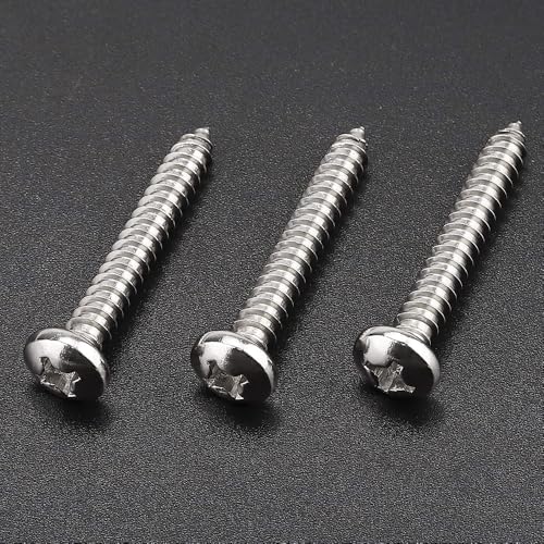 #6 x 1-1/2" (100 Pack) Stainless Steel Phillips Pan Head Wood Screws, Stainless Steel 304 (18-8), Pan Head Sheet Metal Screws Self Tapping for Wood - size: #6 x 1-1/2"
