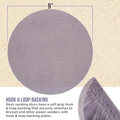 Dura-Gold Premium 80 Grit 9" Purple Ceramic Mesh Sanding Discs, Box of 10 - style: 80 Grit