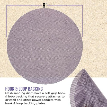 Dura-Gold Premium 80 Grit 9" Purple Ceramic Mesh Sanding Discs, Box of 10 - style: 80 Grit