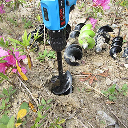 Auger Drill Bit for Planting - 3"X12" Heavy-Duty Garden Auger Spiral Drill Bit - Bulb Planter Tool & Auger Post Hole Digger - 3/8" Hex Drive Drill - size: 3"x12"(Black)