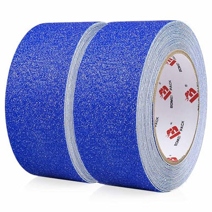 BOMEI PACK Anti Slip Traction Tape,2 Inch x 16.5 Ft,Heavy Duty Non Slip Tape,Grip Tape for Stairs, Tread Step, Indoor & Outdoor Use,Waterproof Stairs Non Skid Treads (Blue) - color: Blue