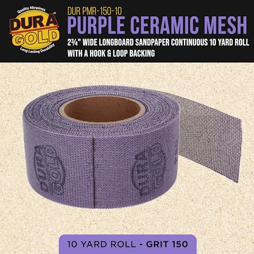 Dura-Gold Premium 150 Grit Purple Ceramic Mesh Longboard Sandpaper, 2-3/4" - style: 150 Grit